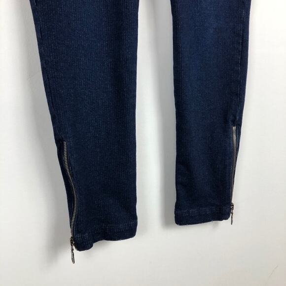 Alice + Olivia Skinny Zip Ankle Dark Wash Jeans  0 - Picture 7 of 16